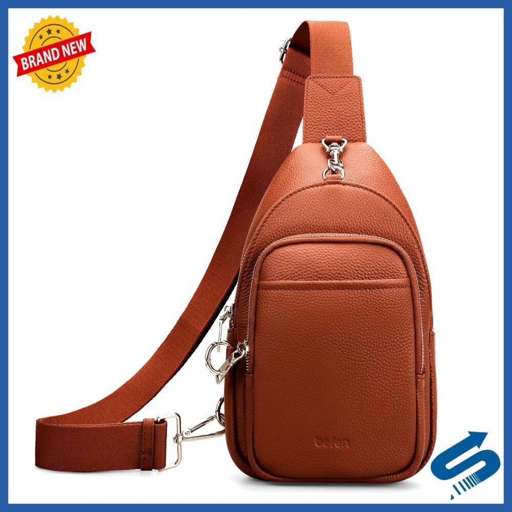Genuine Leather Sling Bag Anti-Theft Crossbody Multi-Pocket RFID Security
